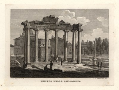 Ansicht des Tempels der Concordia, Rom von Unbekannt