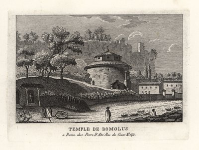 Ansicht des Tempels des Romulus, der Basilika Santi Cosma e Damiano, Forum, Rom von Unbekannt