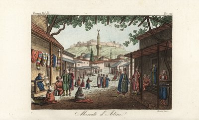 Ansicht des Marktes oder Basars in Athen von Unbekannt