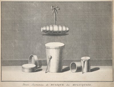 Verschiedene Musikinstrumente der Molukken von Unknown