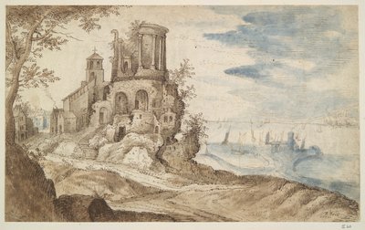 Imaginäre Landschaft mit dem Tempel der Sibylle, Tivoli von Unknown