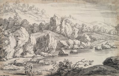 Landschaft mit Tobit und Engel von Unknown