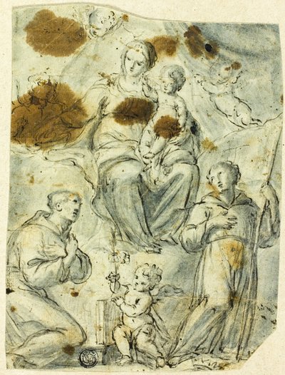 Madonna mit Kind und den Heiligen Antonius von Padua und Wilhelm von Aquitanien von Unknown