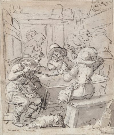 Frohe Weihnachten (recto); Frau und Soldat sitzen am Tisch (verso) von Unknown