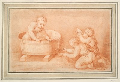 Putti machen Wein von Unknown