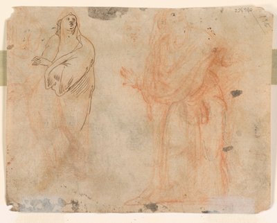 Studien von fallenden Figuren (recto); Studien von Figuren in drapierten Kleidern (verso) von Unknown