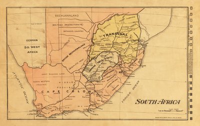 Karte von Südafrika während des Zweiten Burenkriegs 1899 (Farbstich) von Unknown artist