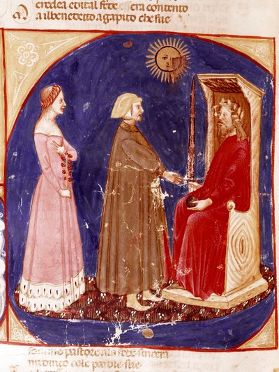 Zweiter Himmel: Dante und Beatrice begegnen dem römischen Kaiser Justinian von Unknown artist