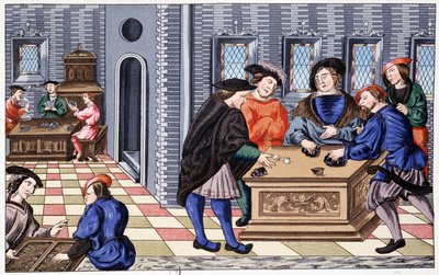 Ein Spielhaus in der Renaissance basierend auf einer Miniatur über Vélin von Unknown artist
