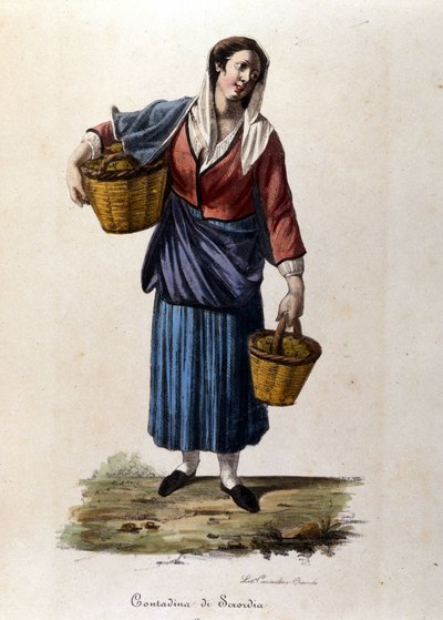 Ein Bauer aus der Stadt Scordia in Sizilien (Stich des 19. Jahrhunderts) von Unknown artist