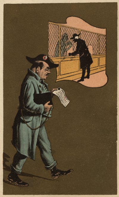 Ein Steuerinspektor, anonyme Chromolithografie, Ende des 19. Jahrhunderts. von Unknown artist