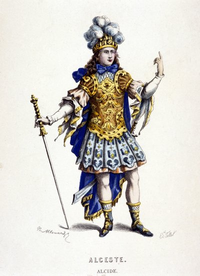 Alcide in „Alceste (oder Der Triumph des Alcide)“ Oper von Jean Baptiste Lully im Jahr 1674 von Unknown artist