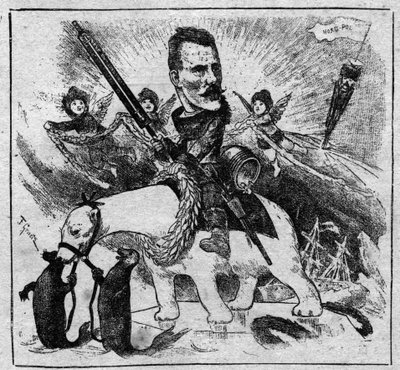 Allegorie auf die Rückkehr von Fridtjof Nansen (1861-1930) vom Nordpol - Gravur von 1897 von Unknown artist