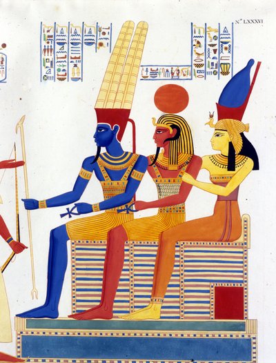 Amon - Re, Ptah, Mut - in „Denkmäler von Ägypten und Obernubien“ von Ippolito Rosellini von Unknown artist