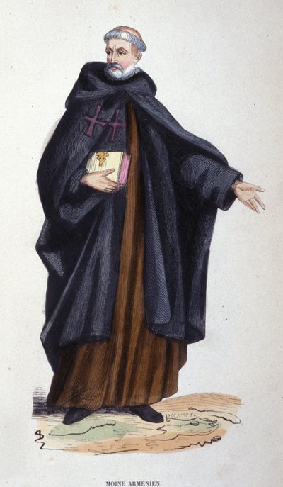 Armenischer Mönch. Gravur aus einem Album über religiöse Orden, Paris von Unknown artist