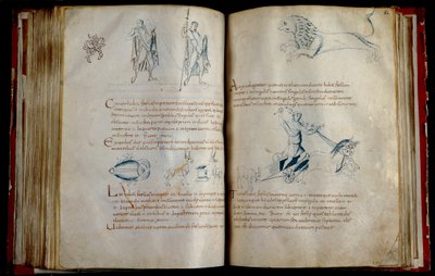 Astronomisches Manuskript F 9176, geschrieben in Lobbes, mit den Sternbildern der nördlichen Hemisphäre von Unknown