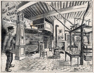Atelier de Canut in Lyon - der älteste Canut der Grand Côte seit 1814 - Gravur in „Le Progrès illustré“ von 1895 von Unknown artist