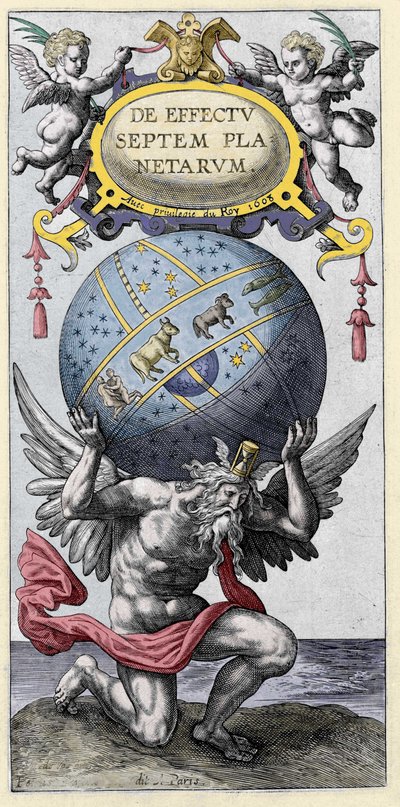 Atlas trägt die Welt. Gravur aus dem frühen 17. Jahrhundert von Unknown artist