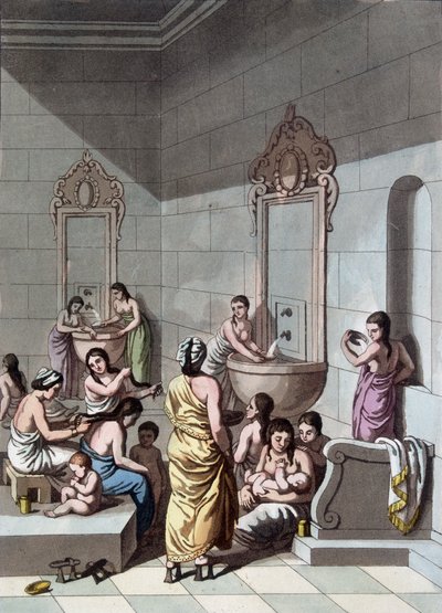 Öffentliche Bäder in Palästina - in „Das alte und moderne Kostüm“ von Ferrario, ed. Mailand von Unknown artist