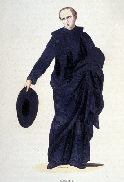 Barnabit. Gravur aus einem Album über religiöse Orden, Paris von Unknown artist