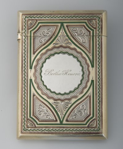 Bertha Palmers Kartenetui, ca.1865, Sterlingsilber, Emaille, Hersteller unbekannt von Unknown artist