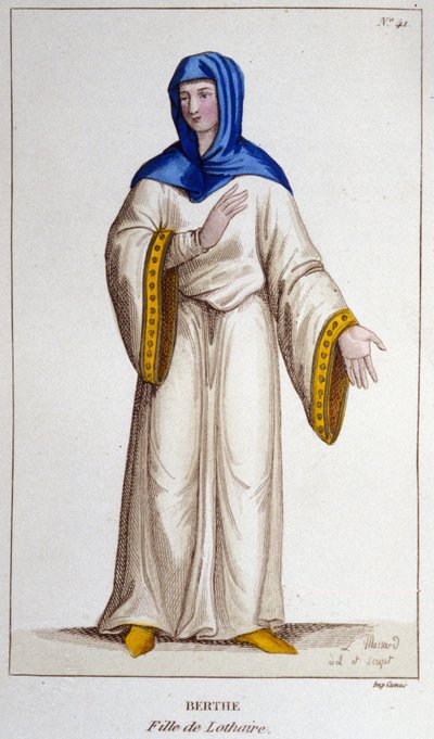 Berthe, Tochter von Lothar II., König von Lotharingien. Stich von 1830 von Unknown artist