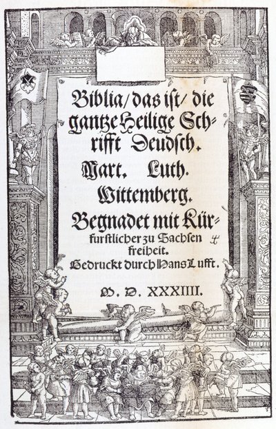 Lutherbibel. Frontispiz von Unknown artist