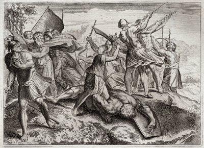 Bibel von Royaumont, Altes Testament: Jonathas Pontifex. Jonathas (Jonathan) folgt seinem Bruder Judas Machabee (Makkabäer, Makabäer) an der Spitze des Aufstands gegen die Seleukiden. Er errang mehrere Siege. Diodot Tryphon überrascht ihn schließlich durch von Unknown artist