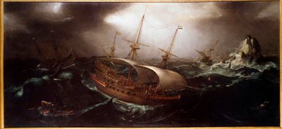 Boote im Sturm von Unknown artist