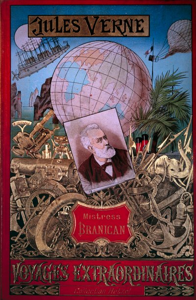 Buchumschlag „Mistress Branican“ von Jules Verne in der Sammlung „Voyages extraordinaires“ von Unknown artist