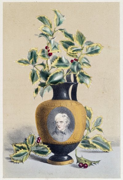 Stechpalmenstrauß, der den Winter symbolisiert - Lithographie von Unknown artist