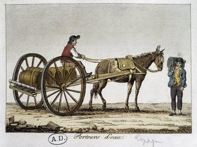Karren und Wasserträger in Spanien - 19. Jahrhundert von Unknown artist