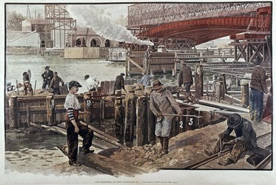 Baustelle der Pont Alexandre III - in „Le petit Journal“ vom Mai 1899 von Unknown artist