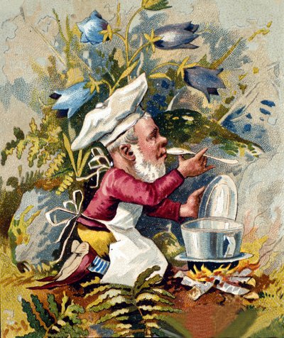Charakter des Zwerg- oder Farfadet-Kochs. Chromolithographie des 19. Jahrhunderts. von Unknown artist