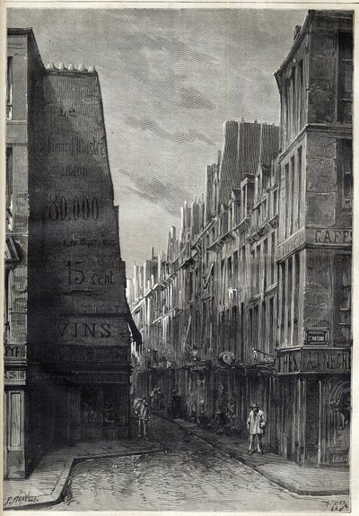 Cholera-Epidemie in Paris - Cholera-Epidemie in Paris - Rue Sainte Marguerite - Gravur in „Le journal illustré“ von 1884 von Unknown artist