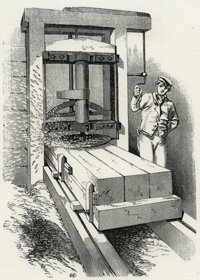 Kreisförmige Hobelmaschine, die beim Bau des Kristallpalastes in London verwendet wurde von Unknown artist