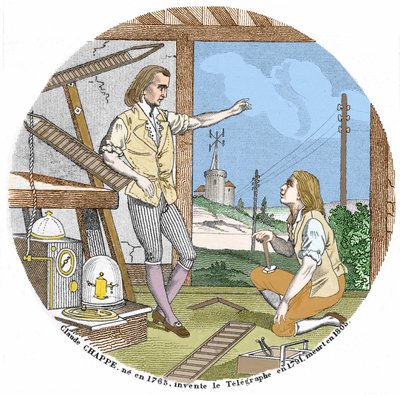 Claude Chappe (1765 - 1807), französischer Ingenieur, erfand 1791 den Telegrafen. von Unknown artist