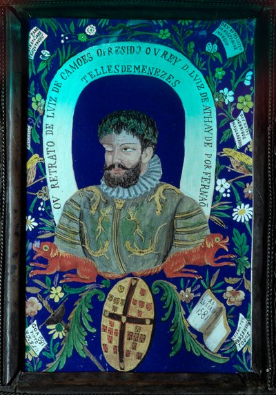 Sammlung von Gedichten des portugiesischen Dichters Luis Vaz de Camoes, dekoriertes Porträt von Unknown artist