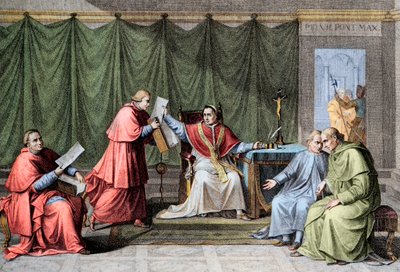 Konkordat von 1801 - Unterzeichnung des Konkordats zwischen Frankreich und dem Heiligen Stuhl durch Papst Pius VII. (Pius) (1742-1823), 15. August von Unknown artist