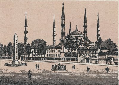Konstantinopel, Türkei: Blick auf die Sultan-Ahmed-Moschee. aus 