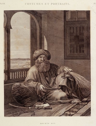 Kostüme und Porträts: Mourad Bey (1750-1801) Mamlukenführer in „Beschreibung von Ägypten“, Kaiserliche Ausgaben von Unknown artist