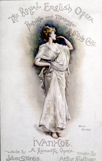 Titelblatt des Programms der Oper „Ivanhoe“ (nach Walter Scott) von Arthur Sullivan. 31. Januar von Unknown artist
