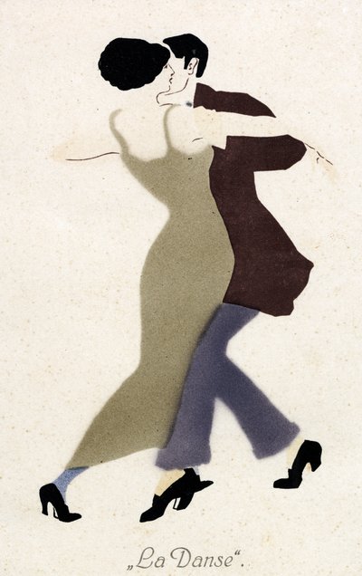 Tanzendes Paar Tango (Postkarte) von Unknown Artist