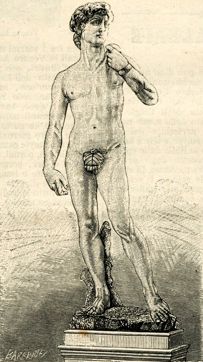 David von Michelangelo Buonarroti, Piazza della Signoria, Florenz von Unknown Artist