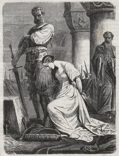 Tod von Katherine Howard, Ehefrau von Heinrich VIII. - Gravur 1864 von Unknown artist