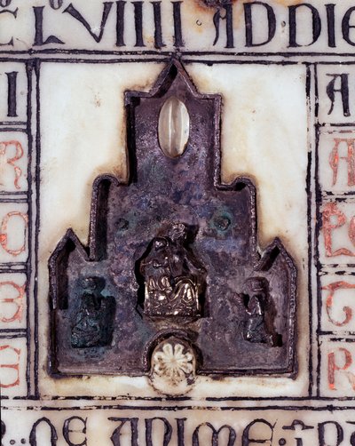 Detail eines Marmorepitaphs von Simonetta und Percivalle Lercari, mit Relief und Gravur von Unknown artist
