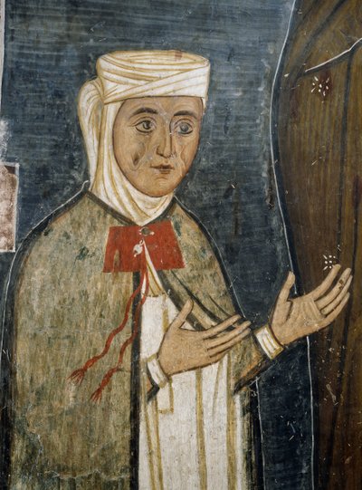 Die fromme Saramalyna Anastasia in Kleidung des 14. Jahrhunderts, Fresko in der byzantinischen Kirche Unserer Lieben Frau von Asinou (12. Jahrhundert) (Unesco-Welterbeliste, 2001), Troodos-Gebirge, Zypern von Unknown artist