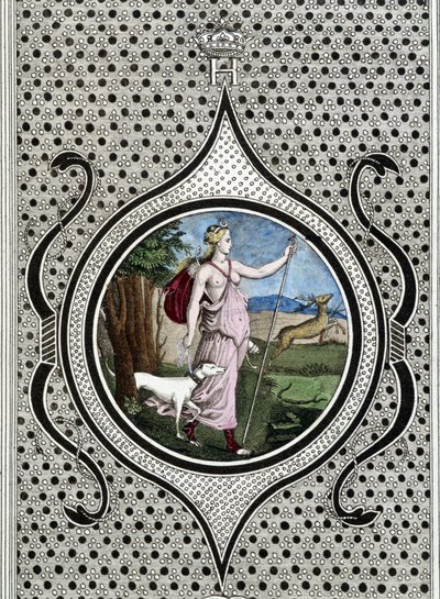 Diana (Artemis) Jägerin. Gravur aus dem 19. Jahrhundert von Unknown artist