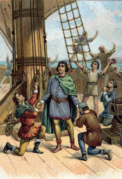 Entdeckung Amerikas durch Christoph Kolumbus (Cristoforo Colombo) im Jahr 1492 von Unknown artist