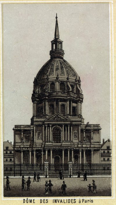 Dome des Invalides in Paris. Chromolithographie des späten 19. Jahrhunderts von Unknown artist